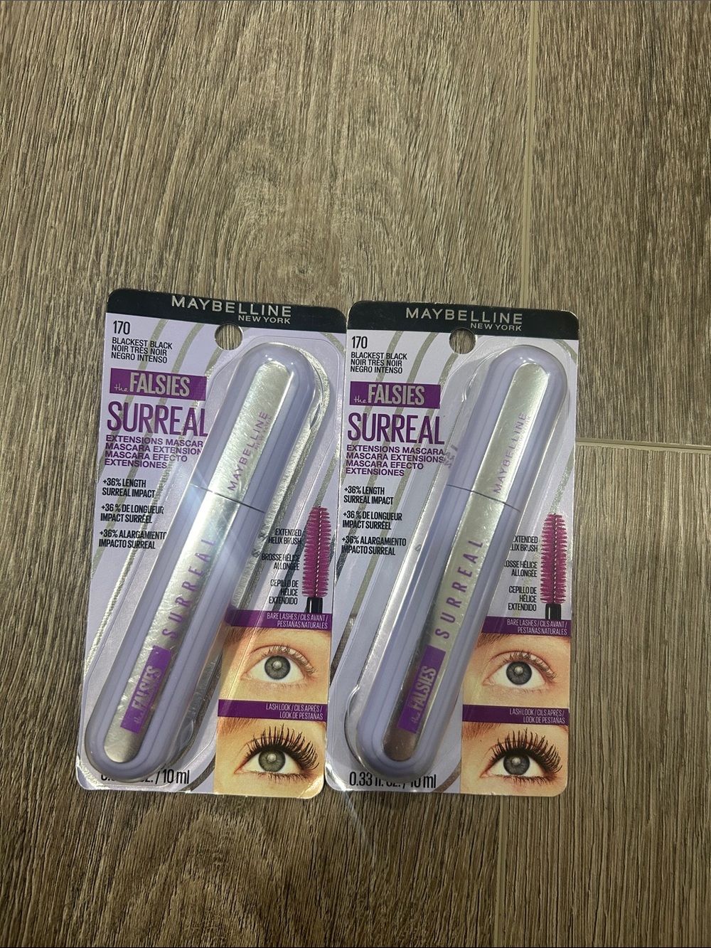 New 2X  Maybelline the Falsies  Surreal Extensions Mascara #170 blackest black